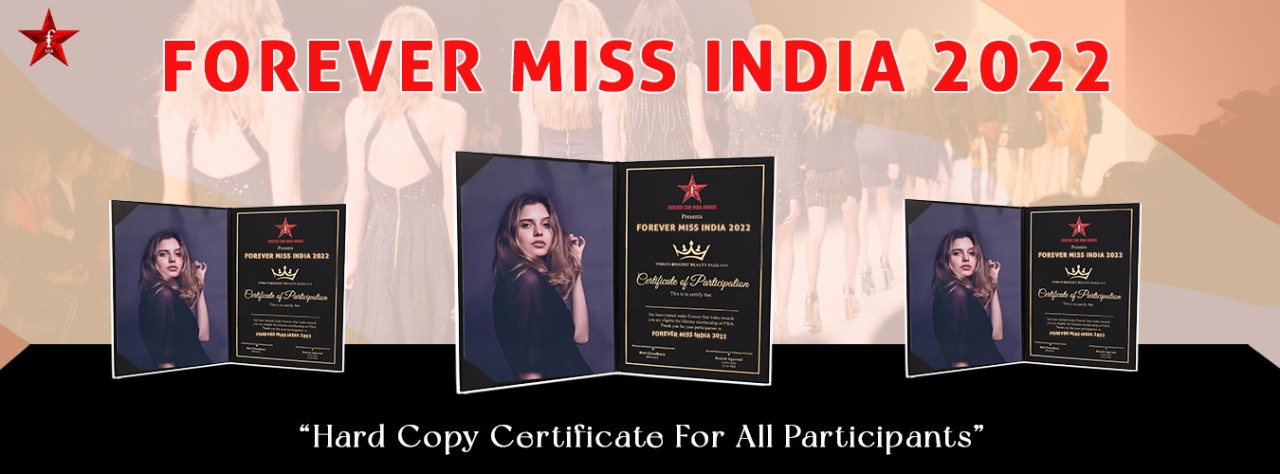 Miss India 2022 Hard Copy Certificate